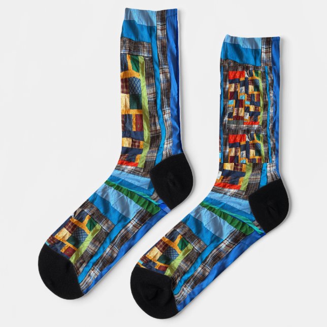  Patchwork quilt socks north of 60.  (Left)