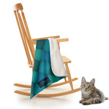 Patchwork Quilt - Teal / Turquoise - own initials