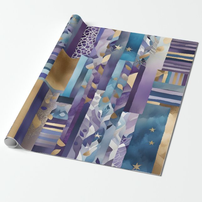 patchwork quilt wrapping paper (Unrolled)