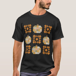 Patchwork Quilter Fall Pumpkin Quilt Block Autumn T-Shirt