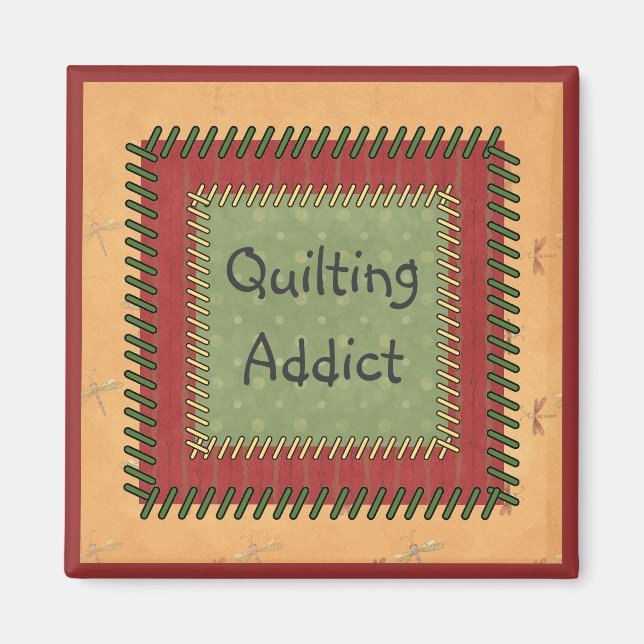 Patchwork Quilting Addict Magnet (Front)
