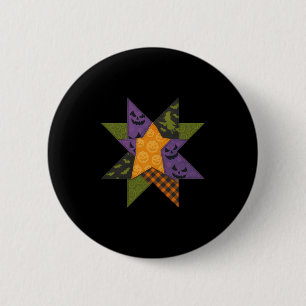 Patchwork Quilting Block Star Pattern Halloween Qu 6 Cm Round Badge