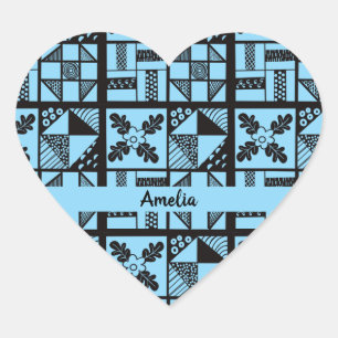 Patchwork Quilting Heart Sticker