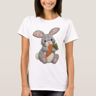Patchwork Rabbit Quilted Cottagecore Bunny Design T-Shirt