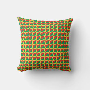 Patchwork Republic of the Congo Flag Pattern Cushion
