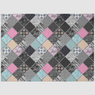 Patchwork retro vintage colours patchwork quilting tissue paper