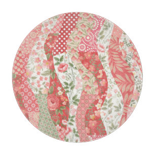 Patchwork roses: seamless pattern design. cutting board
