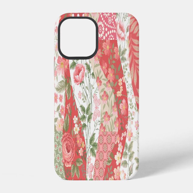 Patchwork roses: seamless pattern design. iPhone case (Back)