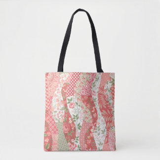 Patchwork roses: seamless pattern design. tote bag
