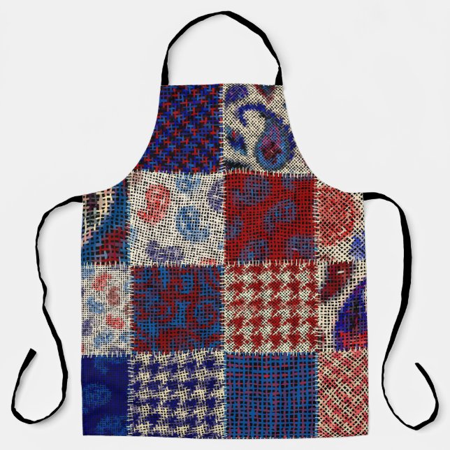 Patchwork rough canvas, imitation pattern. apron (Front)