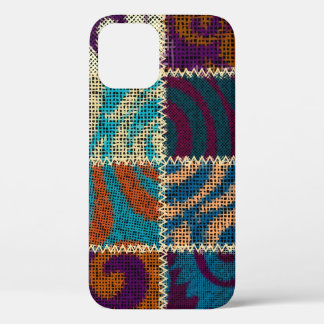 Patchwork Rough Canvas Vintage Imitation iPhone 12 Case