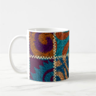 Patchwork Rough Canvas Vintage Imitation Coffee Mug