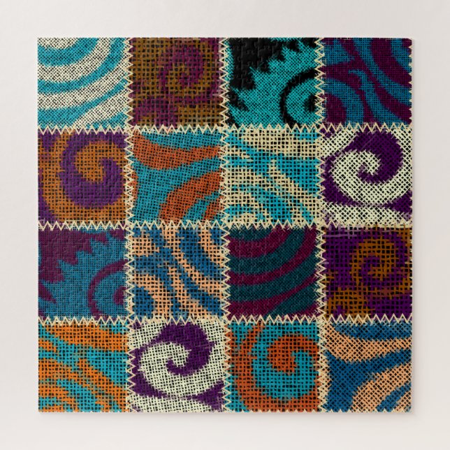 Patchwork Rough Canvas Vintage Imitation Jigsaw Puzzle (Vertical)