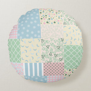 Patchwork round cushion
