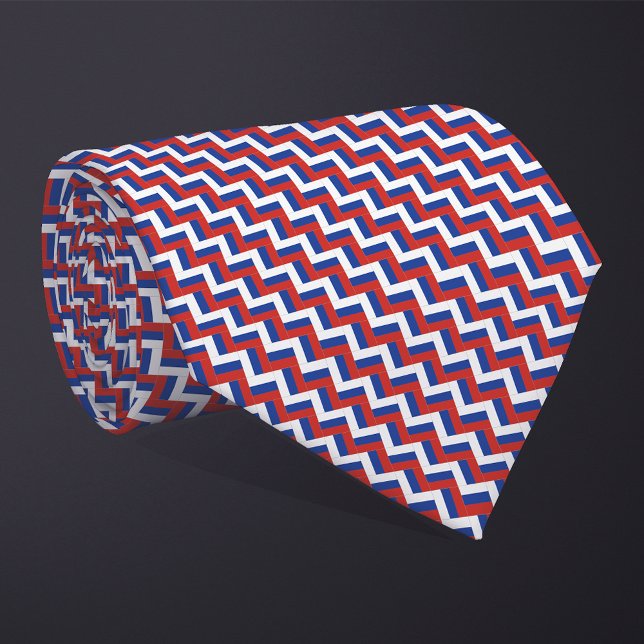 Patchwork Russia Flag Pattern  Tie (Creator Uploaded)