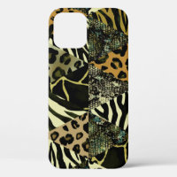 Patchwork Safari: Watercolor Animal Print.