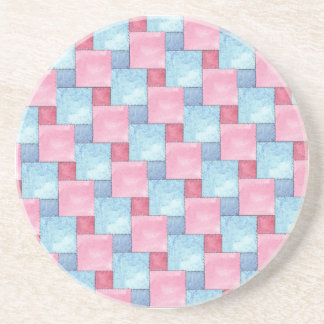 Patchwork Sandstone Coaster, Pinks, Blues Coaster