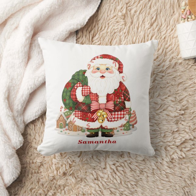 Patchwork Santa Claus Christmas Cushion (Blanket)