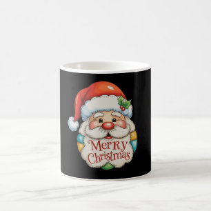 Patchwork Santa Merry Christmas Preppy Xmas Coffee Mug