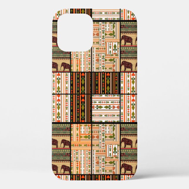 Patchwork seamless african ornamental pattern text Case-Mate iPhone case (Back)