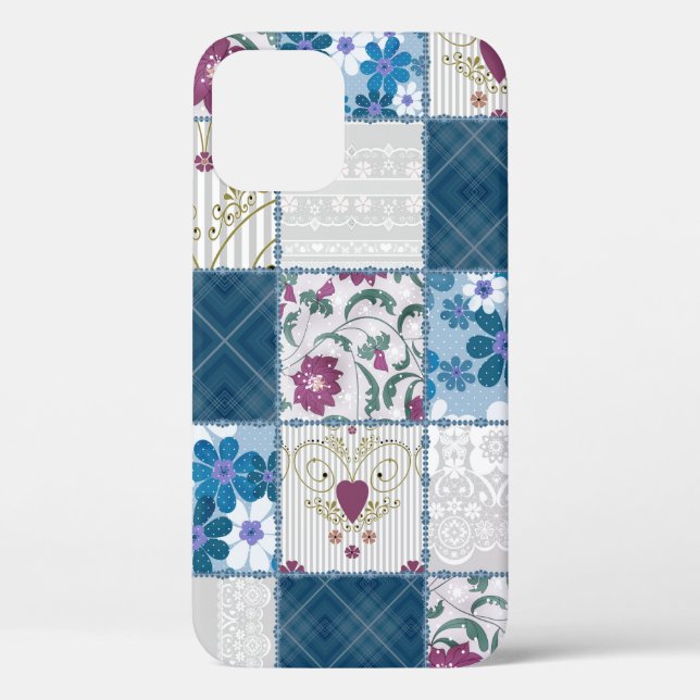 Patchwork seamless floral lace pattern background Case-Mate iPhone case (Back)