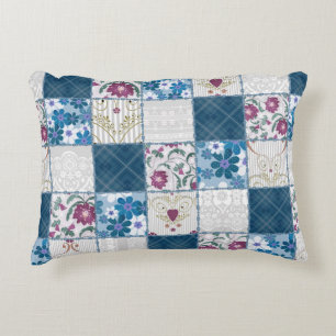Patchwork seamless floral lace pattern background decorative cushion