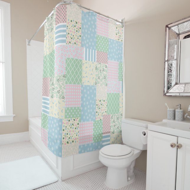 Patchwork  shower curtain (In Situ)
