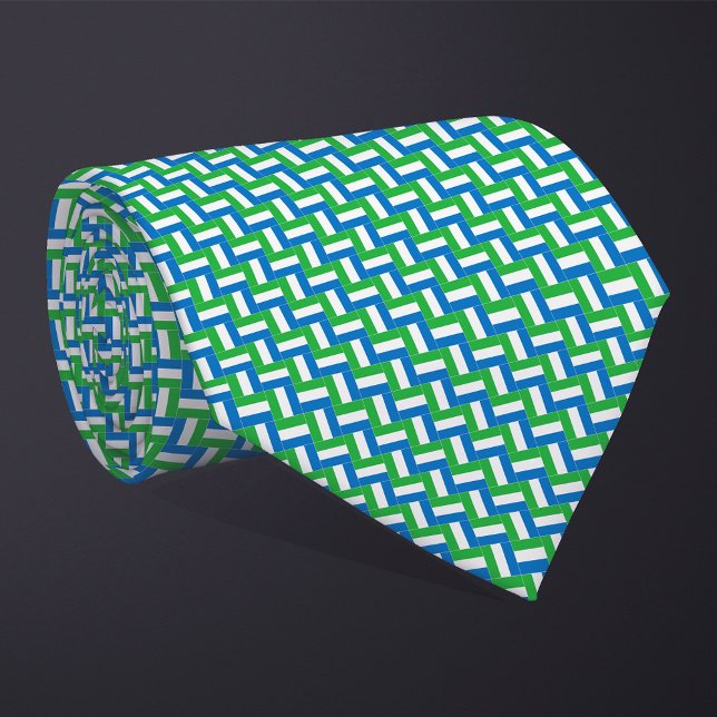 Patchwork Sierra Leone Flag Pattern  Tie (Creator Uploaded)