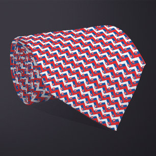 Patchwork Slovakia Flag Pattern Tie