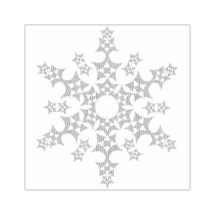 Patchwork Snowflake Rubber Stamp