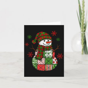Patchwork Snowman, Retro Funny Christmas  Card