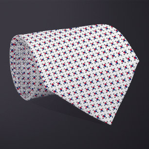 Patchwork South Korea Flag Pattern  Tie