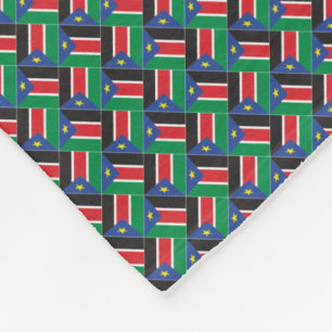 Patchwork South Sudan Flag Pattern Fleece Blanket