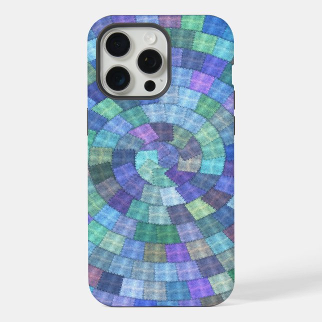 Patchwork Spiral Quilt iphone Tough Case (Back)