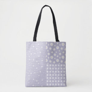Patchwork Spring Light Lavender Pattern Tote Bag