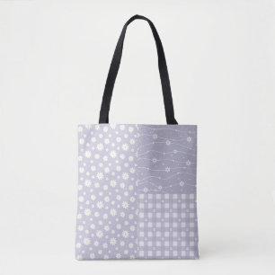 Patchwork  Spring Pastel Lavender Pattern Tote Bag