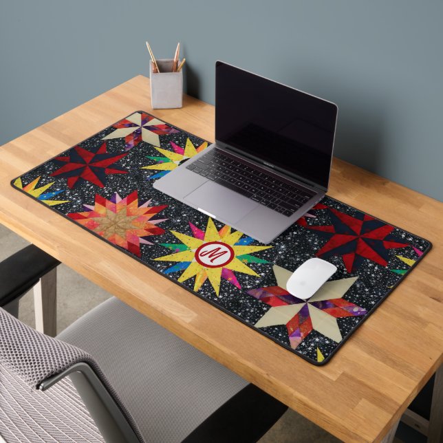 Patchwork Star Quilt Pattern Desk Mat (Office 2)