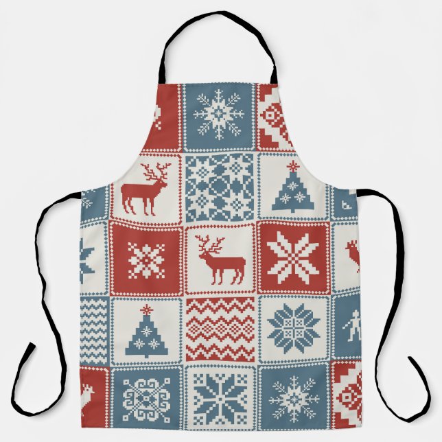 Patchwork Style: Christmas Ornamental Pattern Apron (Front)
