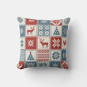 Patchwork Style: Christmas Ornamental Pattern Cushion