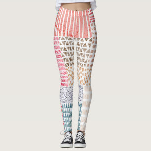 Patchwork Style Cute Doodle Pattern Leggings