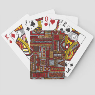 Patchwork Style Embroidered Ethnic Print Playing Cards