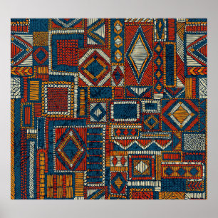 Patchwork Style Embroidered Vintage Print
