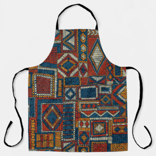 Patchwork Style Embroidered Vintage Print Apron