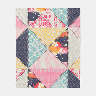 Patchwork Style: Versatile Seamless Design. Fleece Blanket