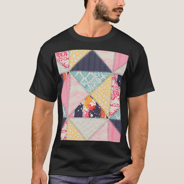 Patchwork Style: Versatile Seamless Design. T-Shirt (Front)