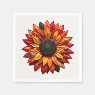 Patchwork Sunflower in Sunset Colours Napkin