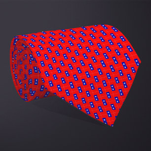 Patchwork Taiwan Flag Pattern  Tie