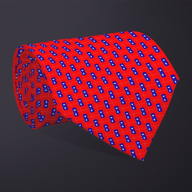 Patchwork Taiwan Flag Pattern  Tie (Creator Uploaded)