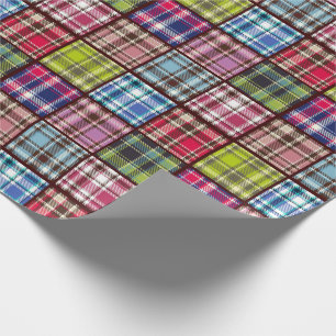 Patchwork Tartan Plaid Scottish Fabric Style Wrapping Paper