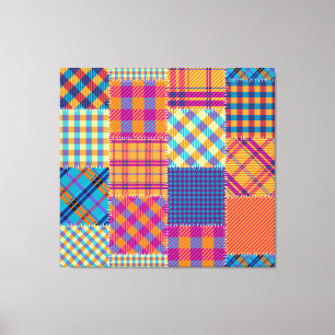 Patchwork textile: seamless vintage pattern. canvas print